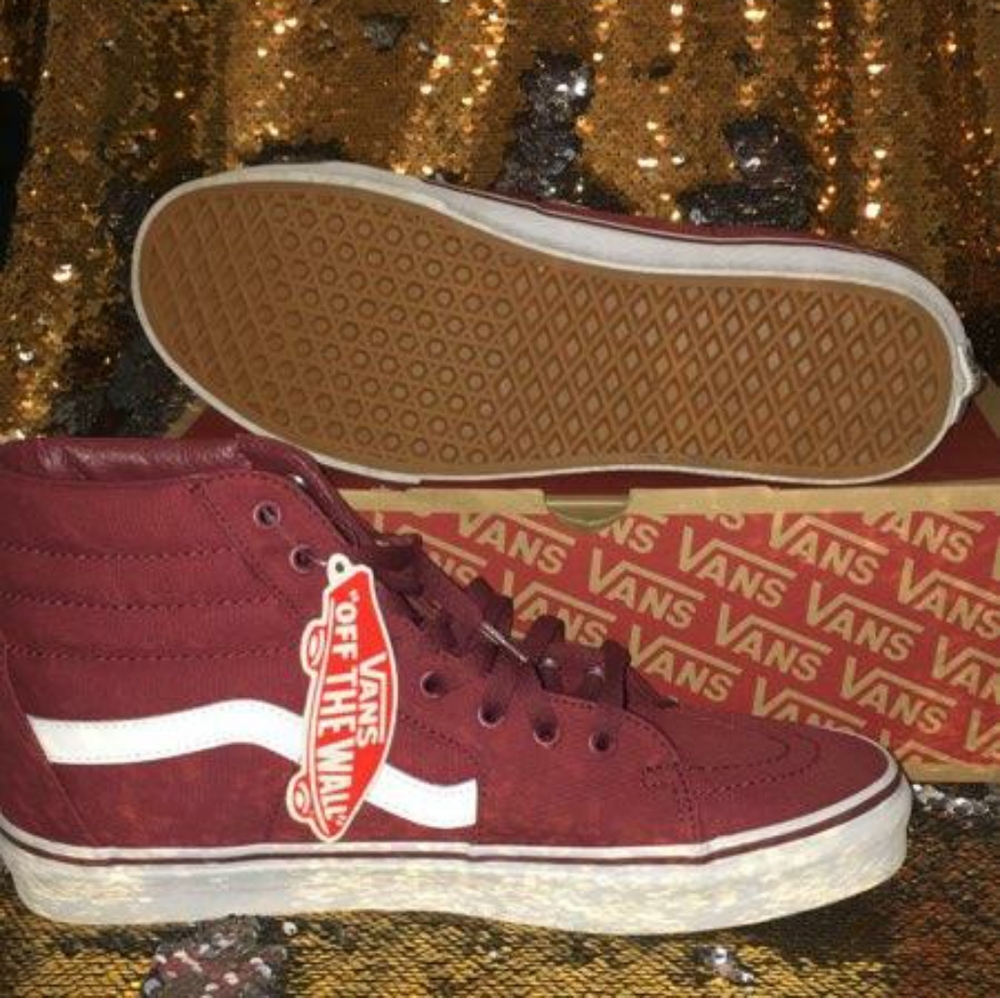 NWT - High Top Vans - Burgundy and White